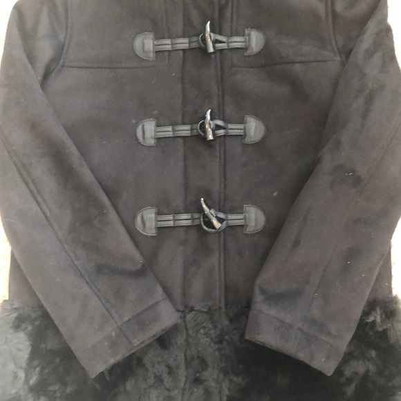 GapKids Girls’ Coat Black Faux Suede & Fur 14/16 - Picture 5 of 7